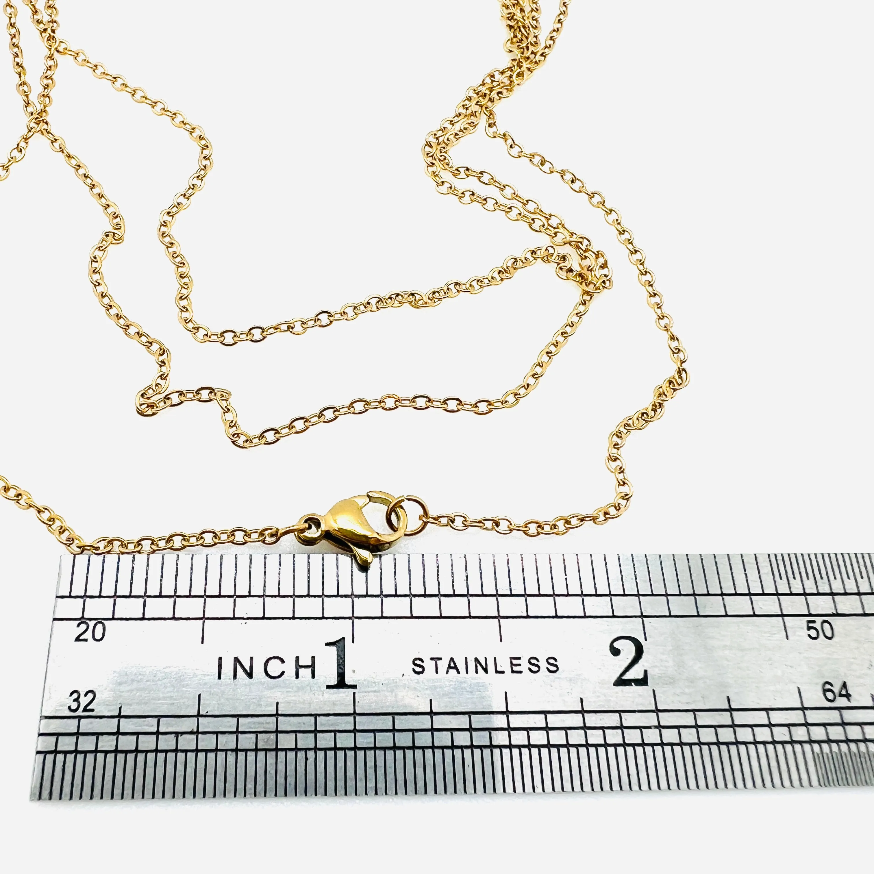 Fine Flat Cable Chain Necklace - Stainless - 17.5"