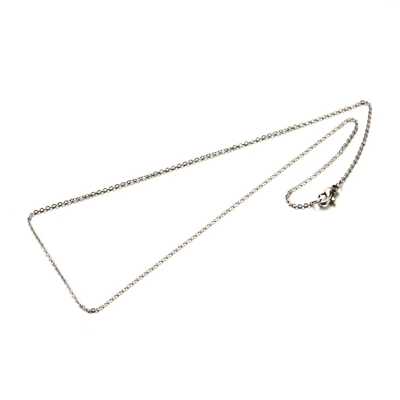 Fine Flat Cable Chain Necklace - Stainless - 17.5"