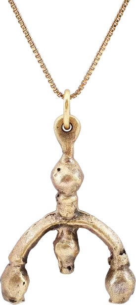 FINE LARGE VIKING LUNAR PENDANT NECKLACE C.900-1000 AD.