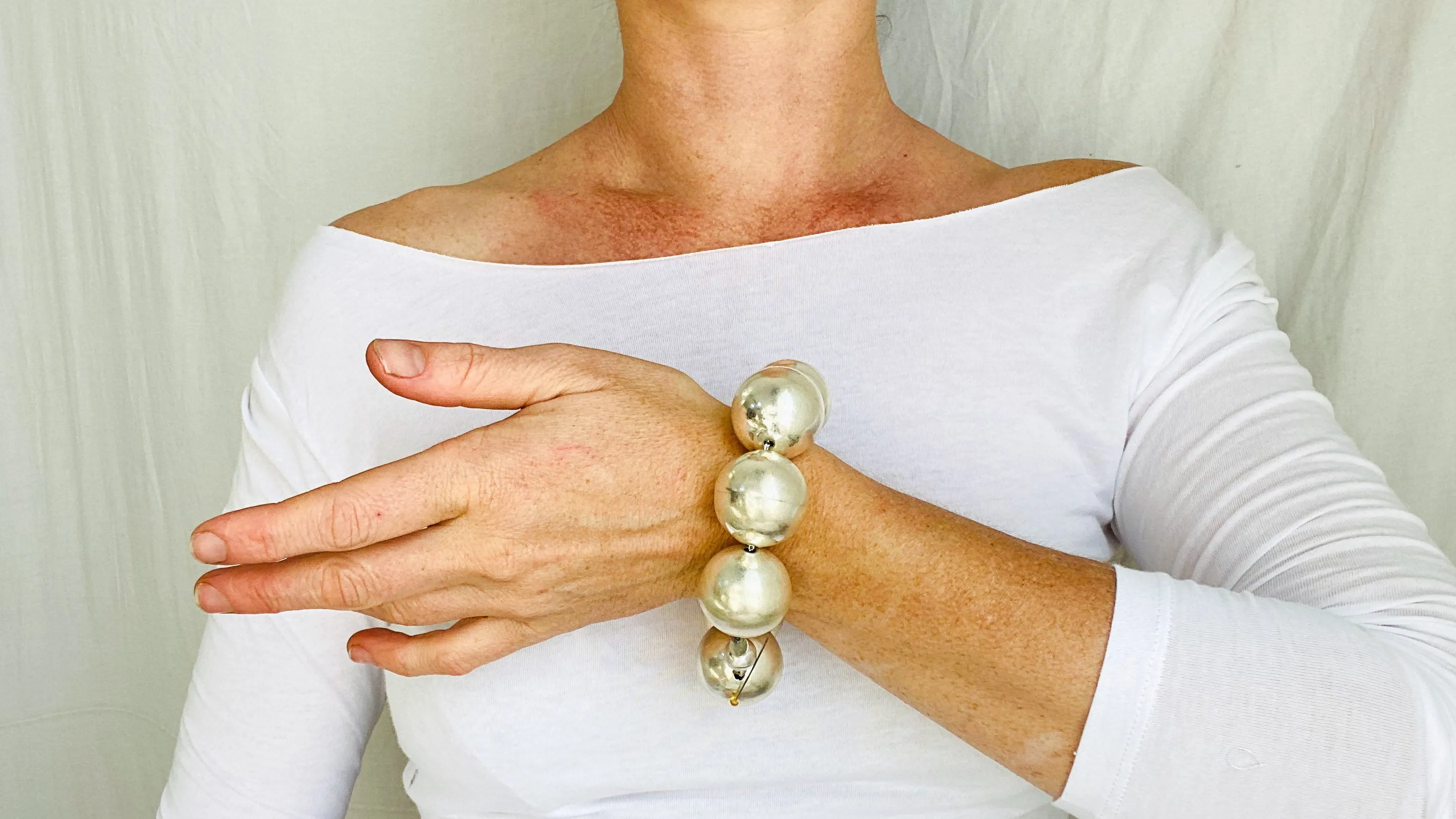Fine Silver Spheres Bracelet. Chunky. Gorgeous