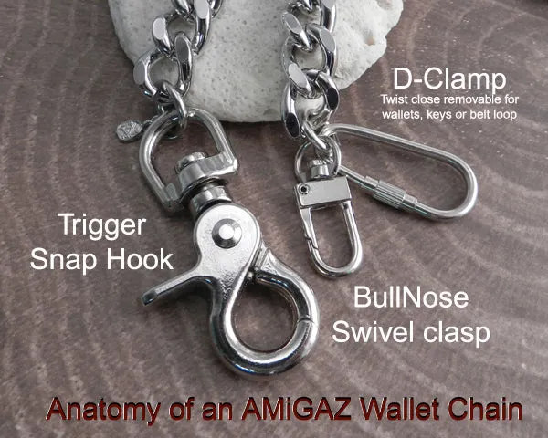 Flat Iron Knight Hack Skull Shield Wallet Chain