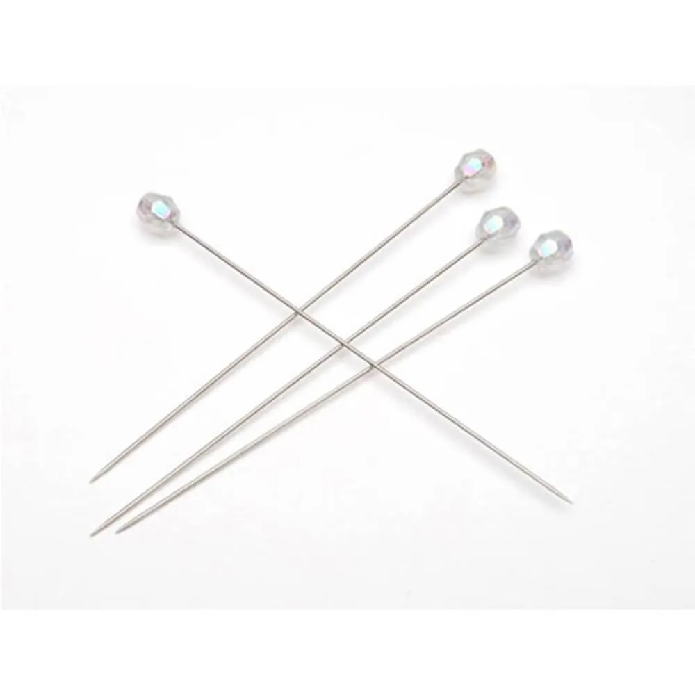 Flower Pins Crystal AB 3 inches 100 assorted size