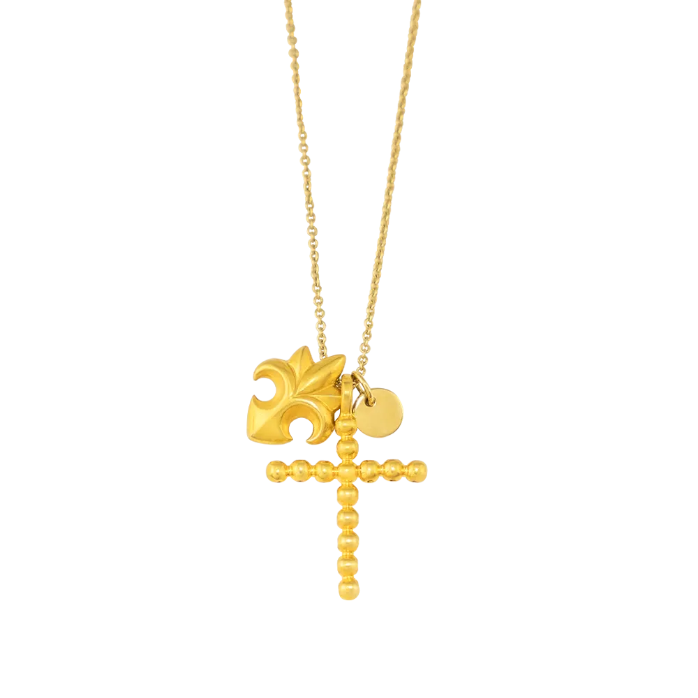 FRENCH LILY PENDANT 18K YELLOW GOLD