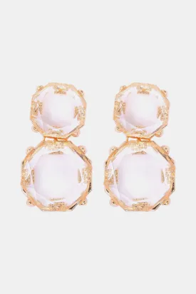 Geometrical Shape Zinc Alloy Frame Dangle Earrings