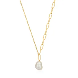 Gold Pearl Chunky Necklace