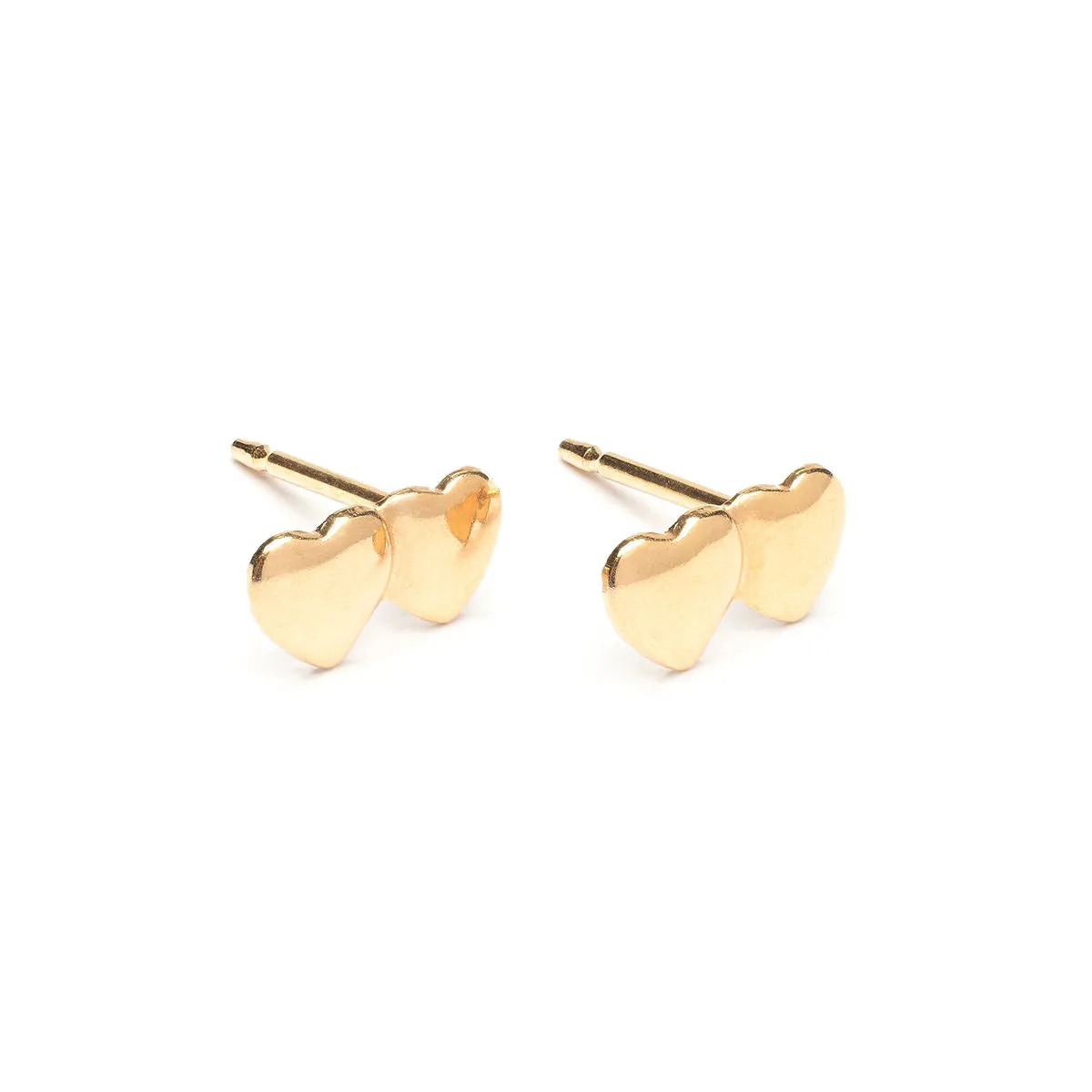 Gold Plated Tiny Hearts Stud Earrings