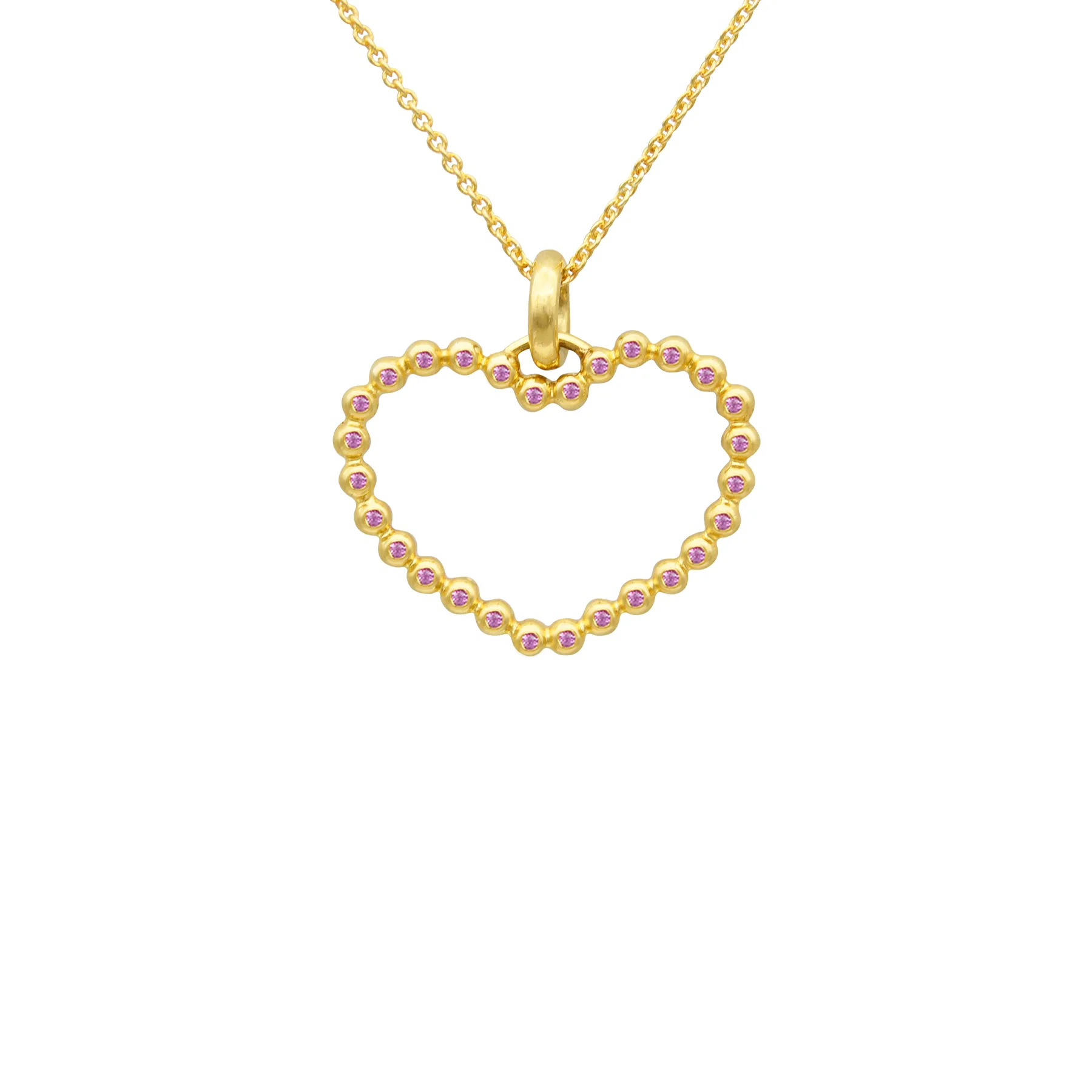 GRAND COEUR 18K YELLOW GOLD WITH PINK SAPPHIRES