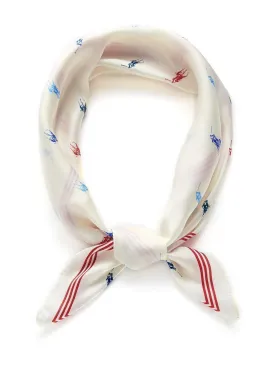 Graphic Print Striped Detail Bandana