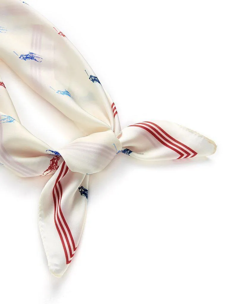 Graphic Print Striped Detail Bandana