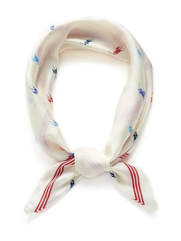 Graphic Print Striped Detail Bandana