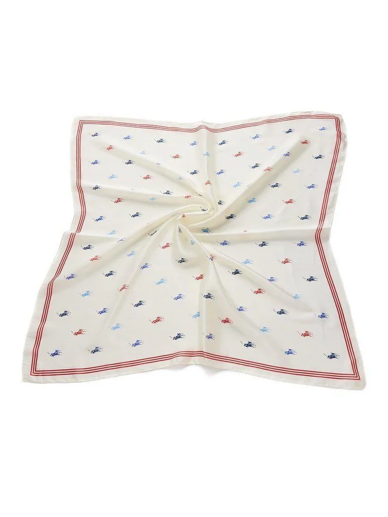 Graphic Print Striped Detail Bandana