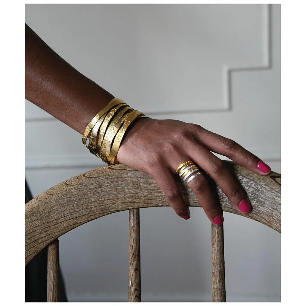 Hand Etched Gold Toned Bangles Set of 3