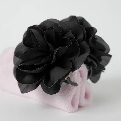 Handmade Dahlia Chiffon Fabric Twin Flower  Hair Jaw Claw Clip Accessories