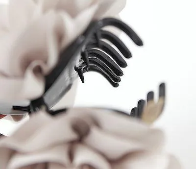 Handmade Dahlia Chiffon Fabric Twin Flower  Hair Jaw Claw Clip Accessories