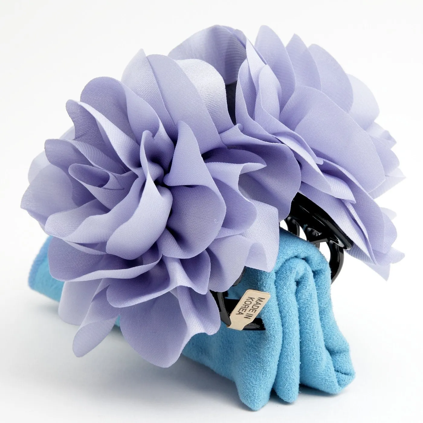 Handmade Dahlia Chiffon Fabric Twin Flower  Hair Jaw Claw Clip Accessories