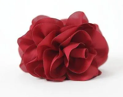 Handmade Dahlia Chiffon Fabric Twin Flower  Hair Jaw Claw Clip Accessories