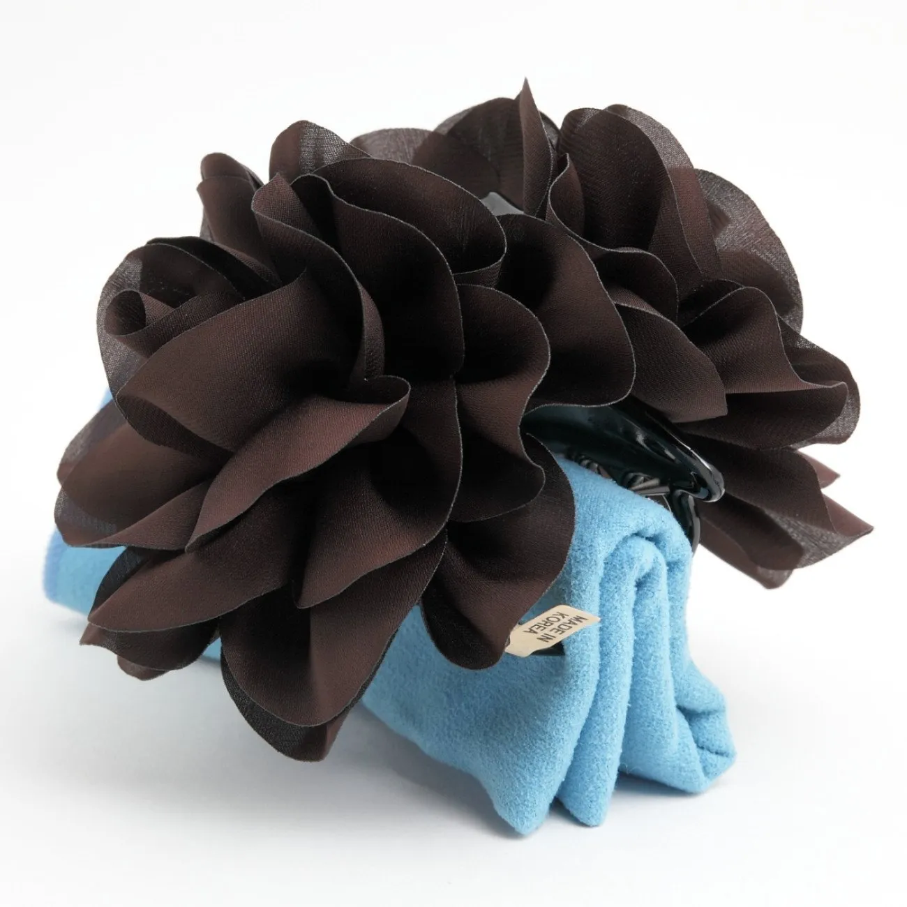 Handmade Dahlia Chiffon Fabric Twin Flower  Hair Jaw Claw Clip Accessories