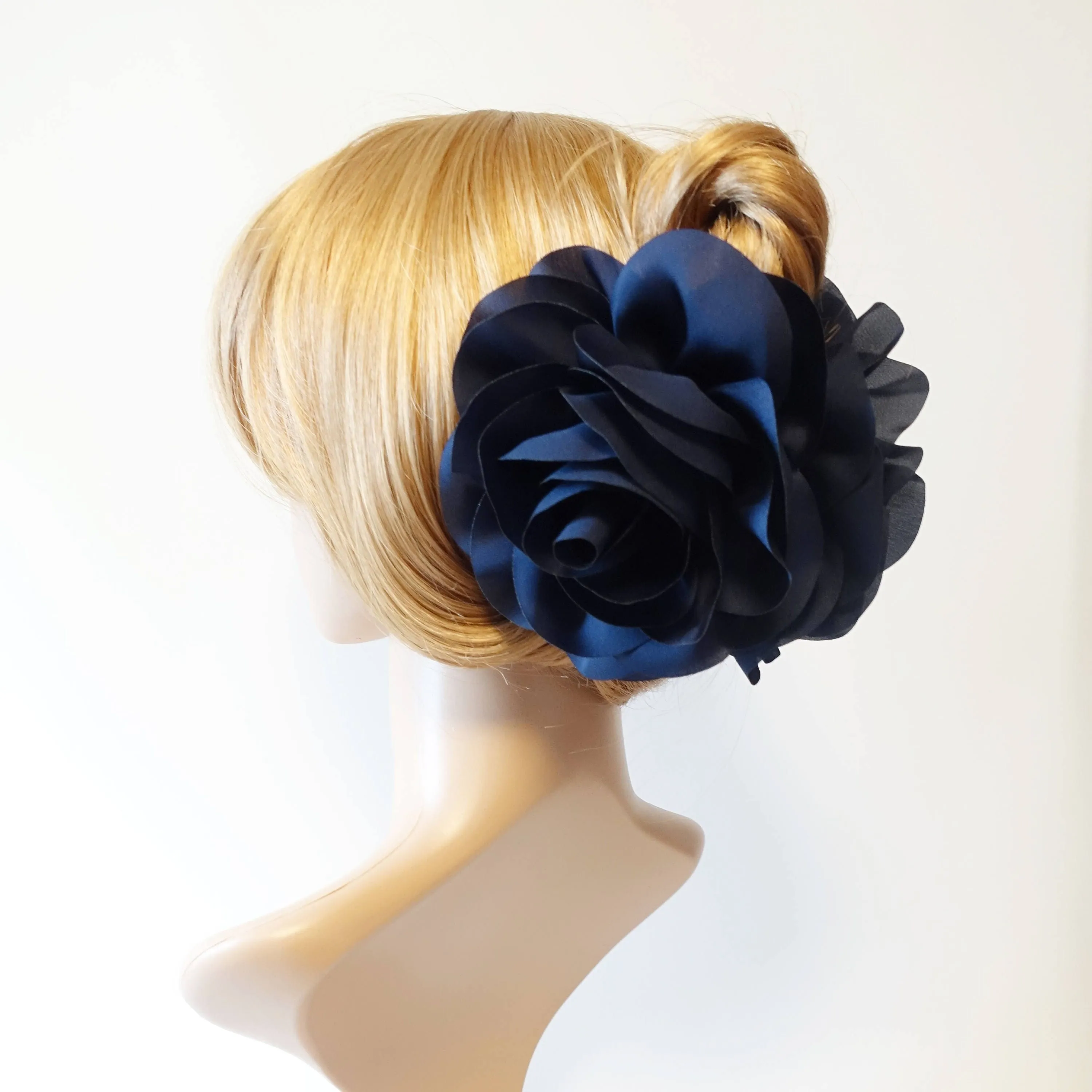 Handmade Very Big Flower Dahlia Motivated Chiffon Hair Claw Clip Women Accessory