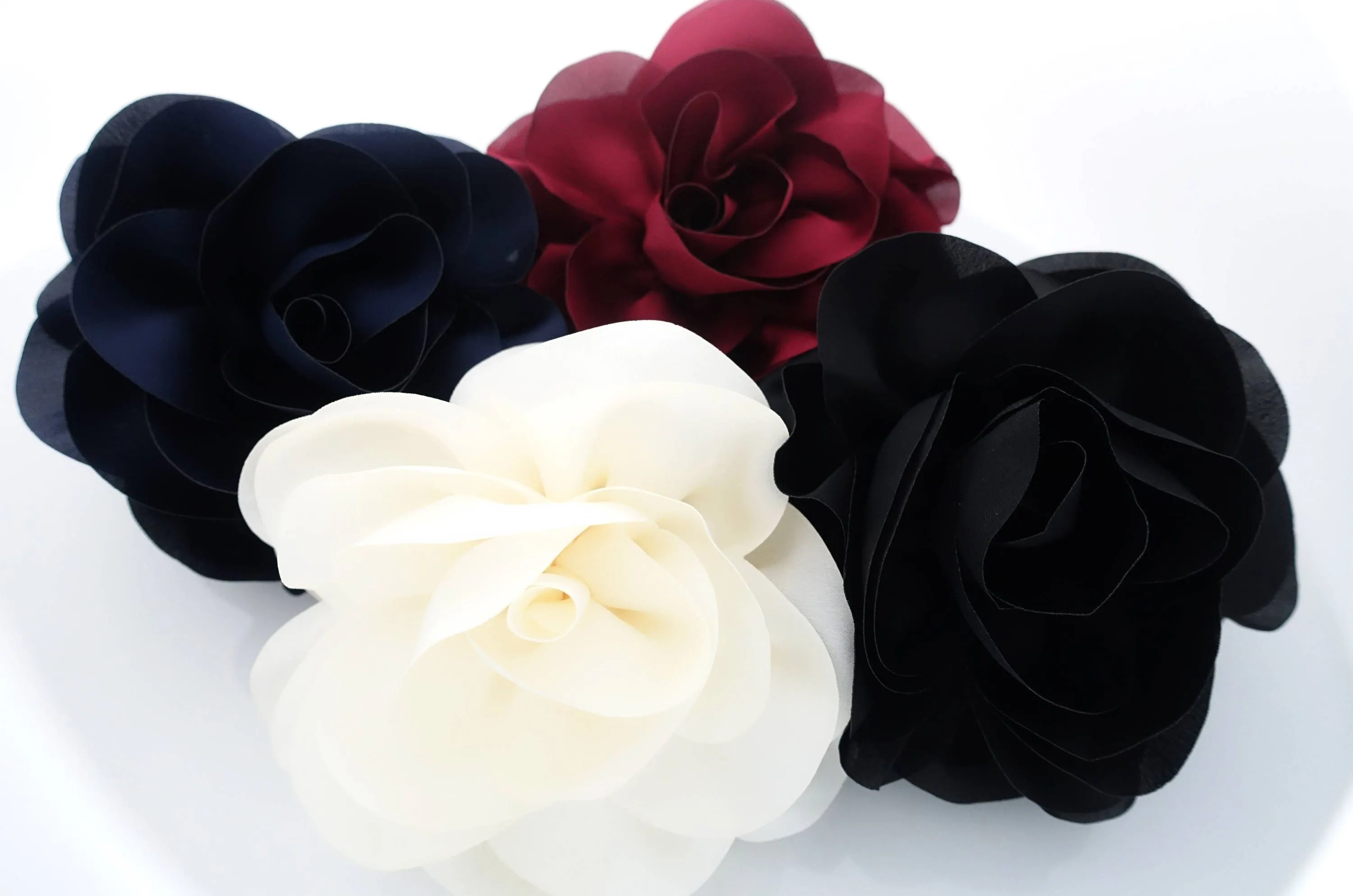 Handmade Very Big Flower Dahlia Motivated Chiffon Hair Claw Clip Women Accessory