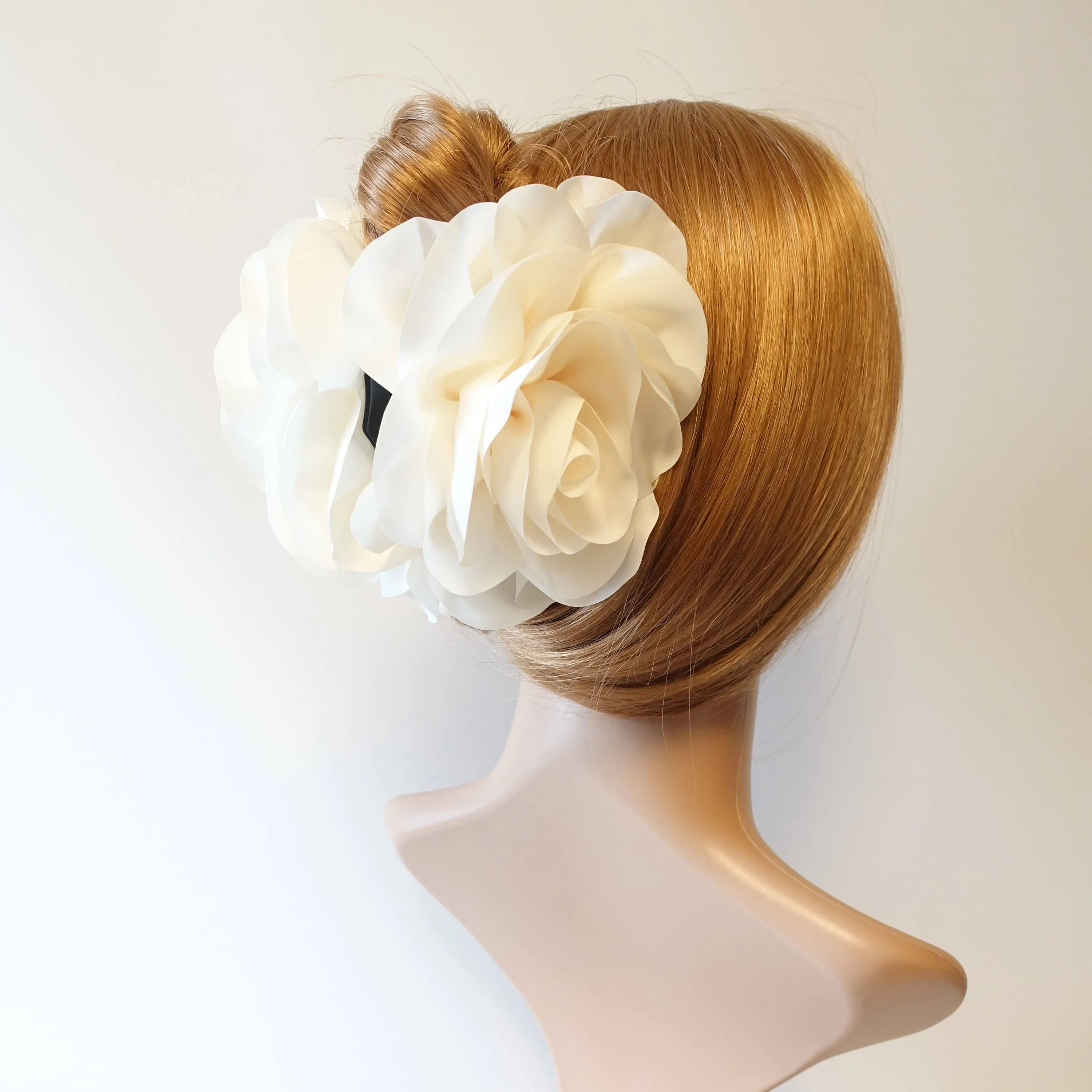 Handmade Very Big Flower Dahlia Motivated Chiffon Hair Claw Clip Women Accessory
