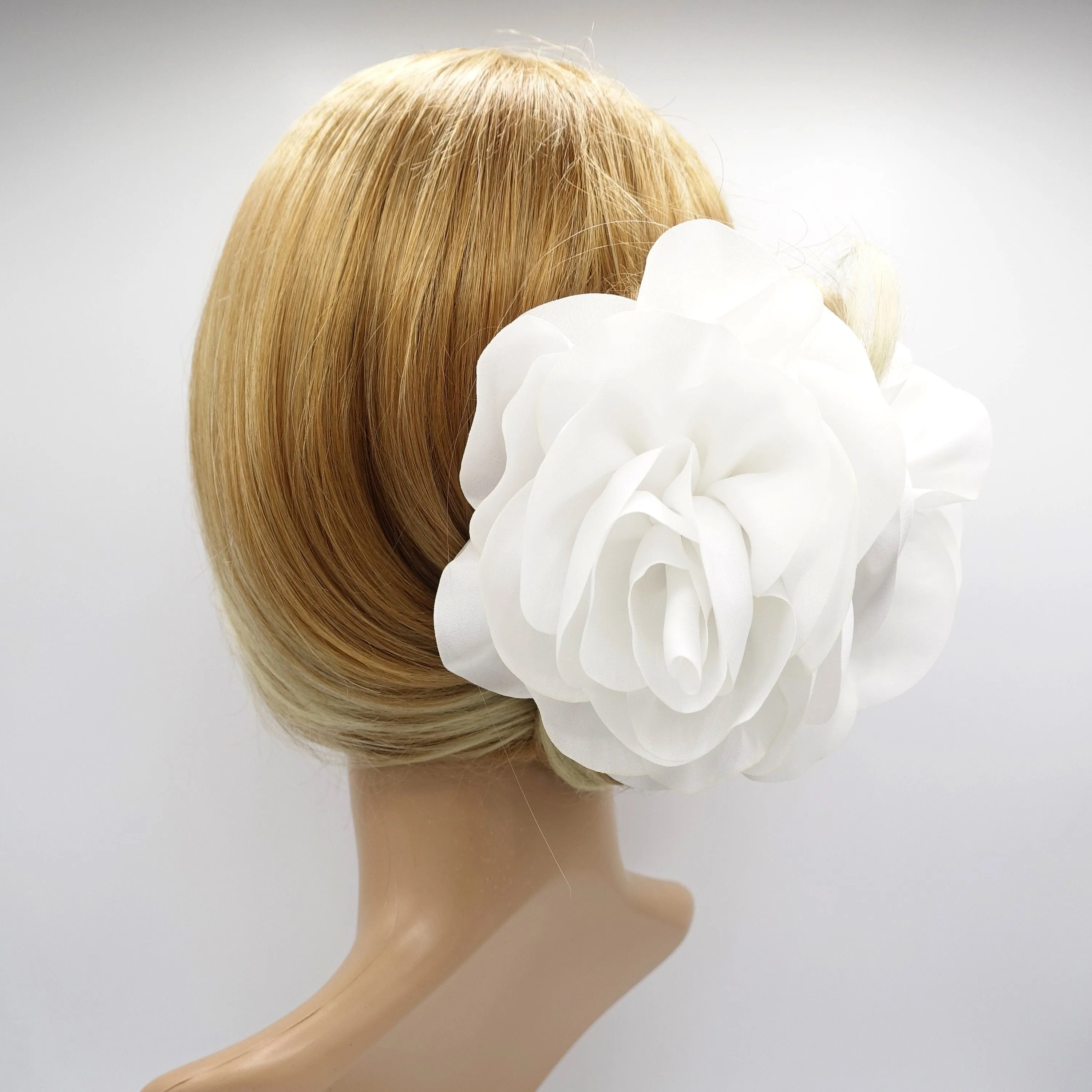 Handmade Very Big Flower Dahlia Motivated Chiffon Hair Claw Clip Women Accessory