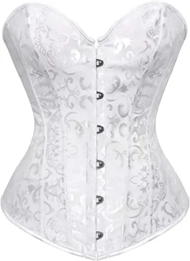 HNGHOU Women's Bustier Corset Top Plus Size Satin Waist Cincher Overbust Bustiers