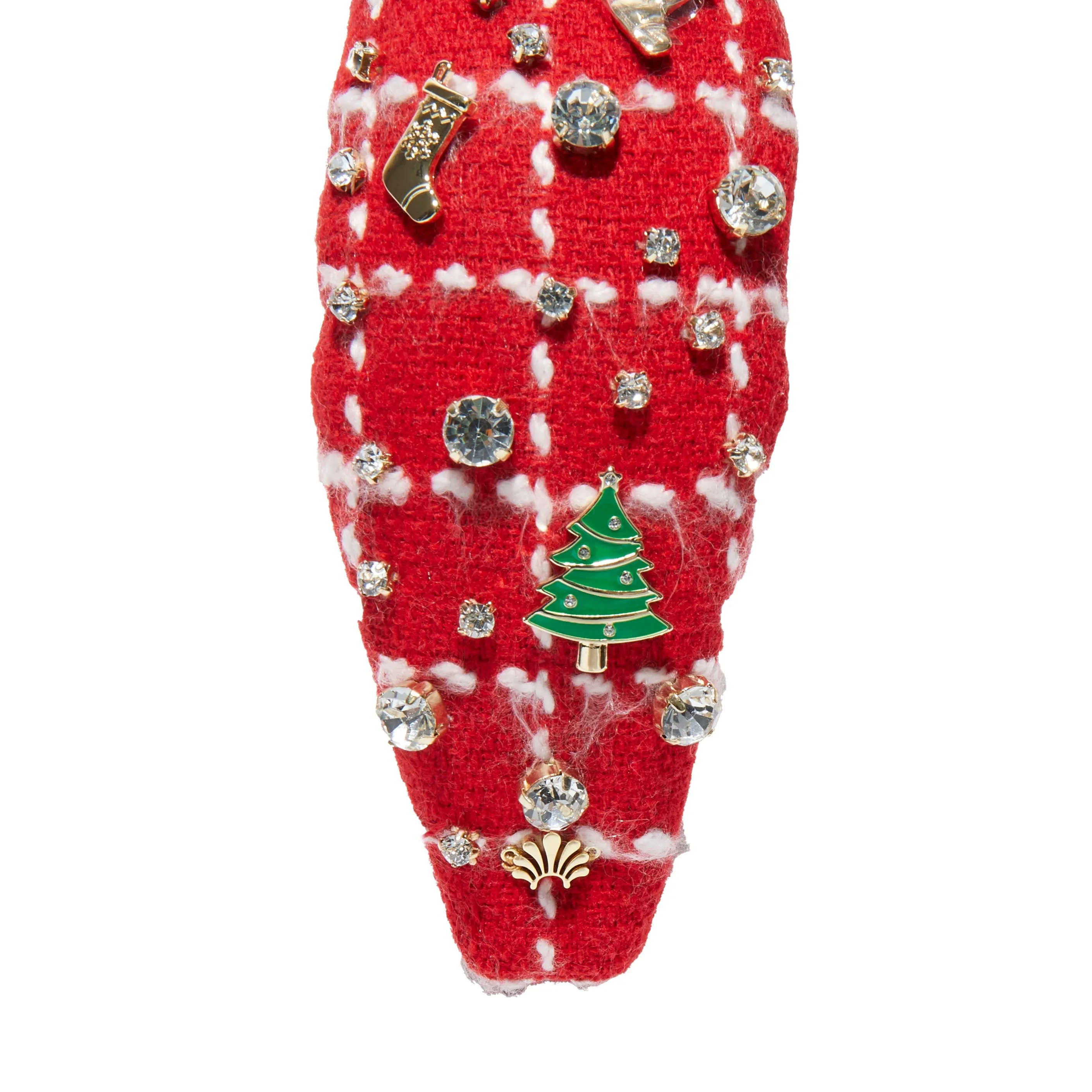 HOLLY RED CHRISTMAS STOCKING KNOTTED HEADBAND