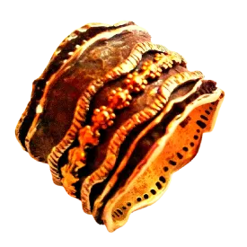 Israeli Jewelry Oxidized Silver and Gold Spinner Ring, Floral Adorable Spinner ring for woman.
