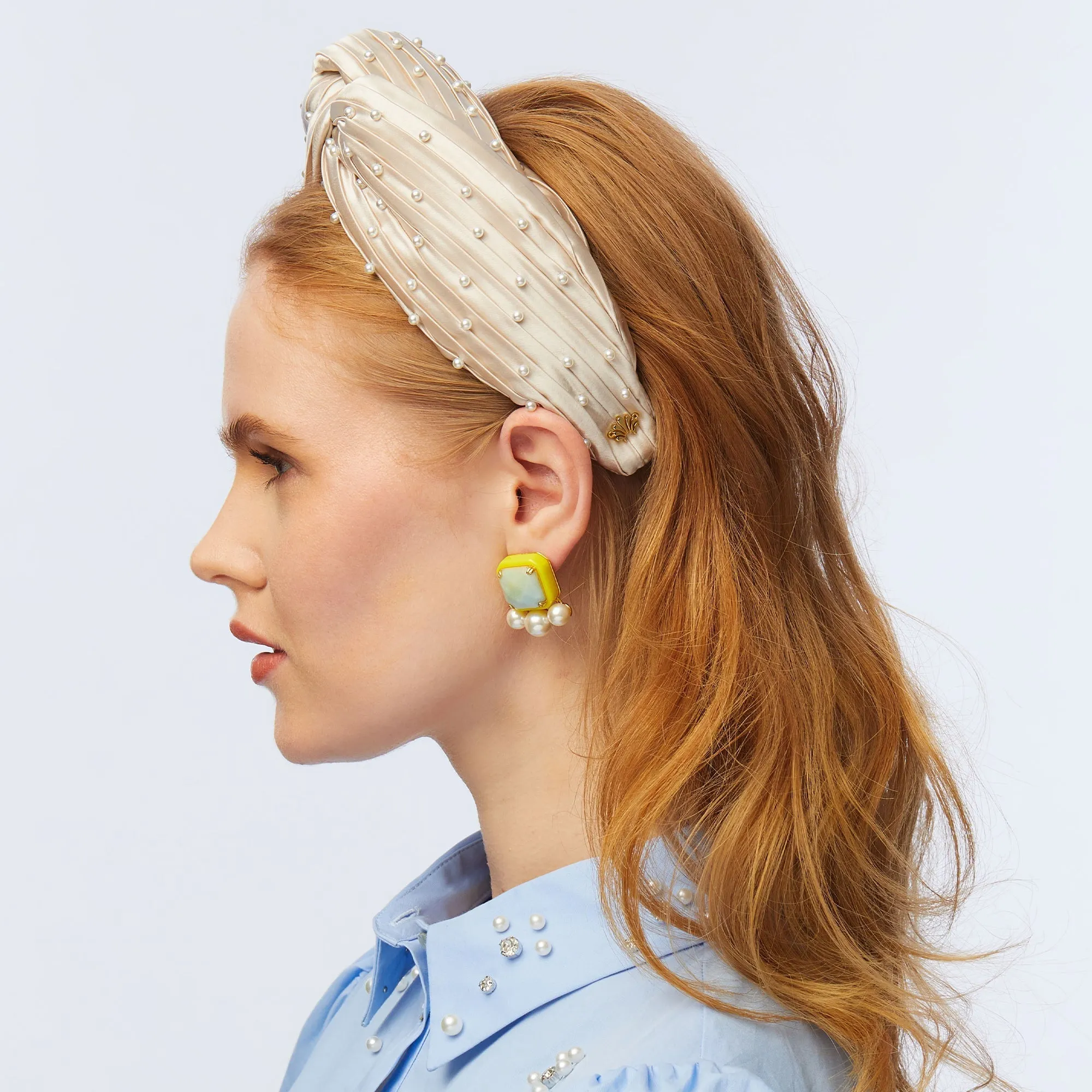 IVORY PEARL EMBELLISHED GRETA HEADBAND