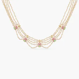 Jalaja Multi Lotus Motif Layered Pearl Necklace