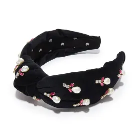 JET ACORN PEARL KNOTTED HEADBAND