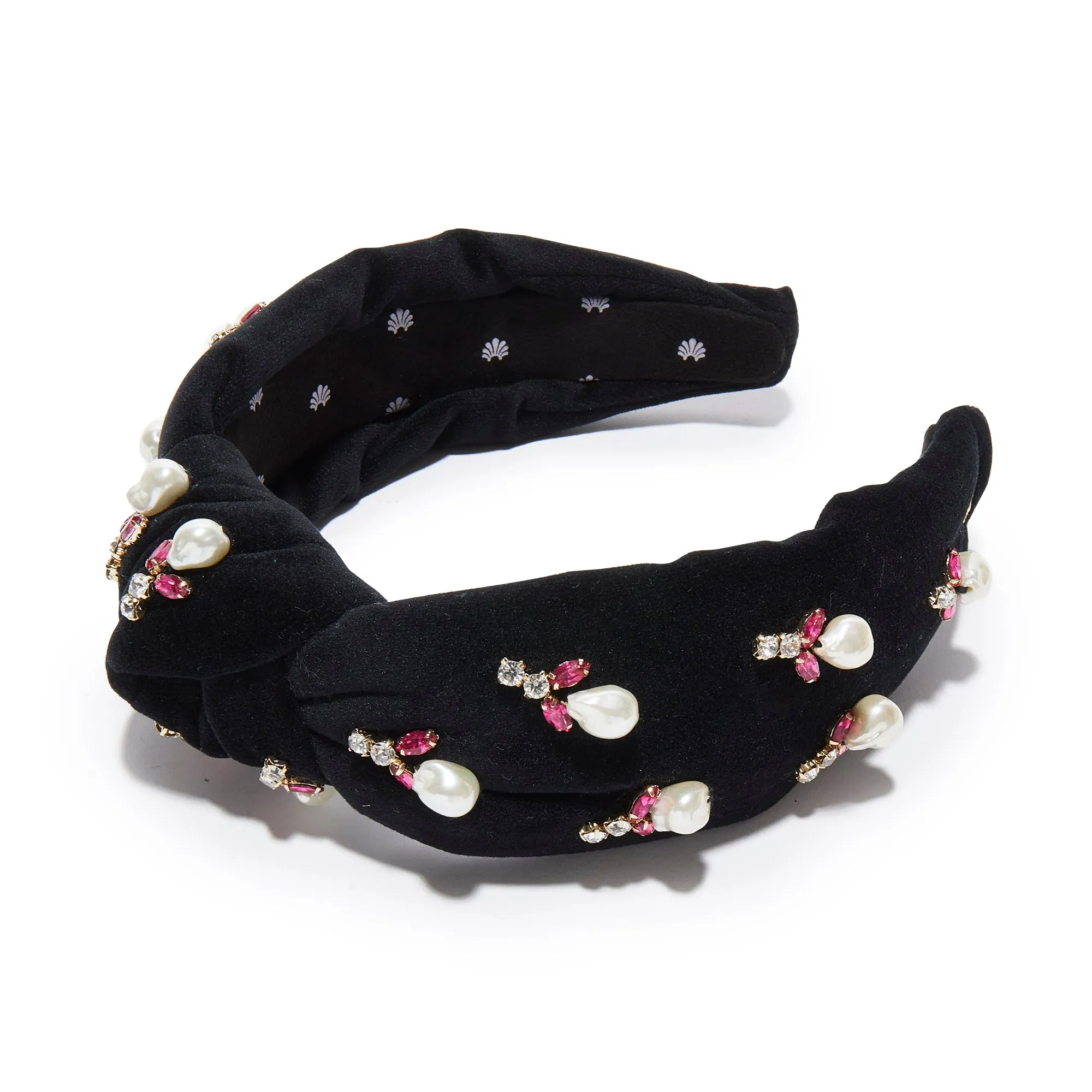 JET ACORN PEARL KNOTTED HEADBAND