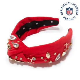 KANSAS CITY CHIEFS LELE SADOUGHI X NFL RED EMBELLISHED KNOTTED HEADBAND