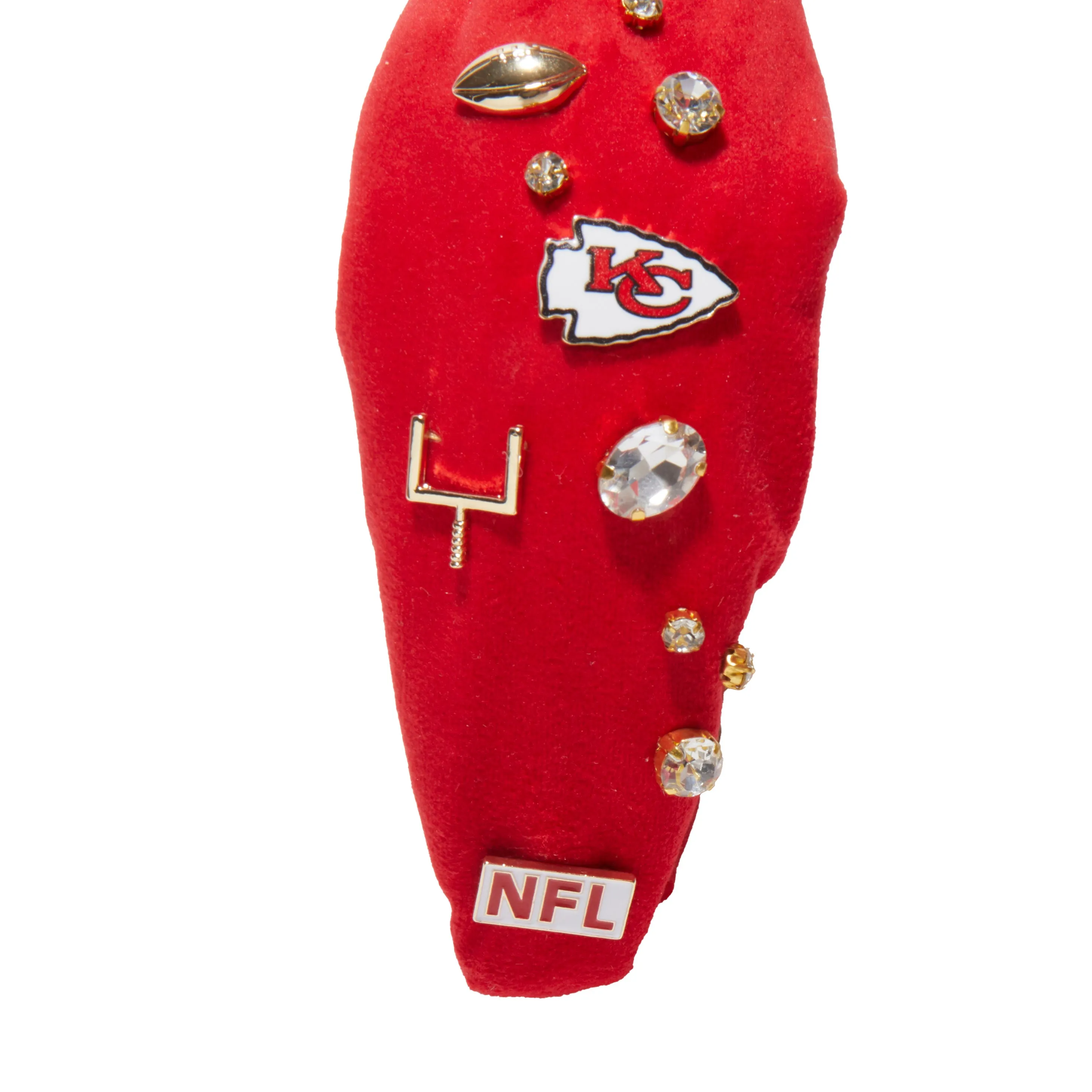 KANSAS CITY CHIEFS LELE SADOUGHI X NFL RED EMBELLISHED KNOTTED HEADBAND