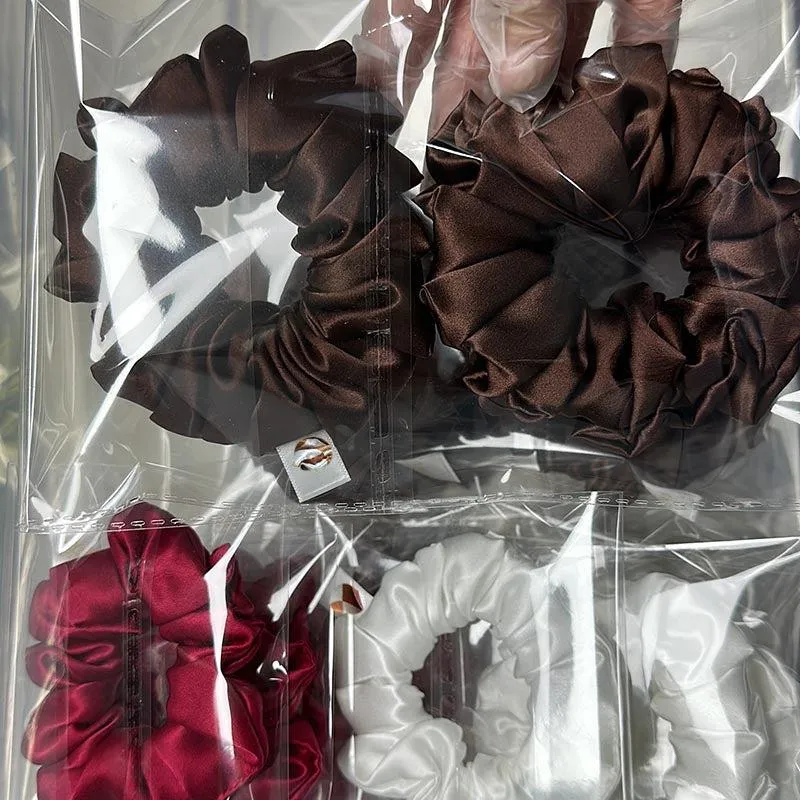 Large Fluffy Silk Scrunchies - custom and wholesale
