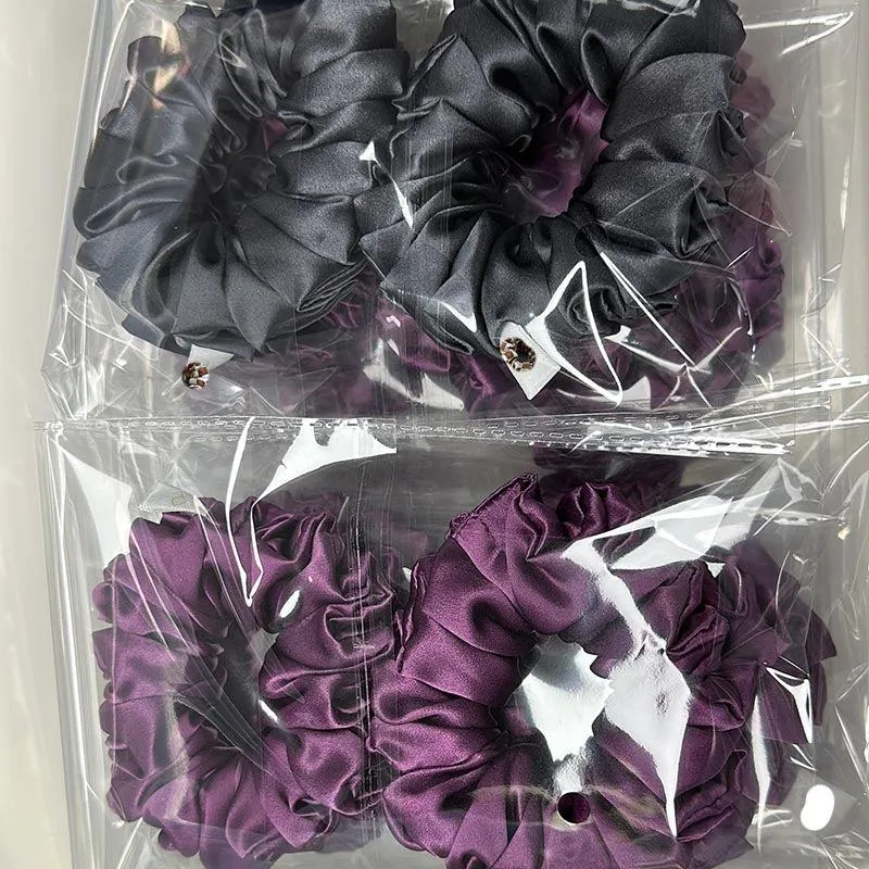 Large Fluffy Silk Scrunchies - custom and wholesale