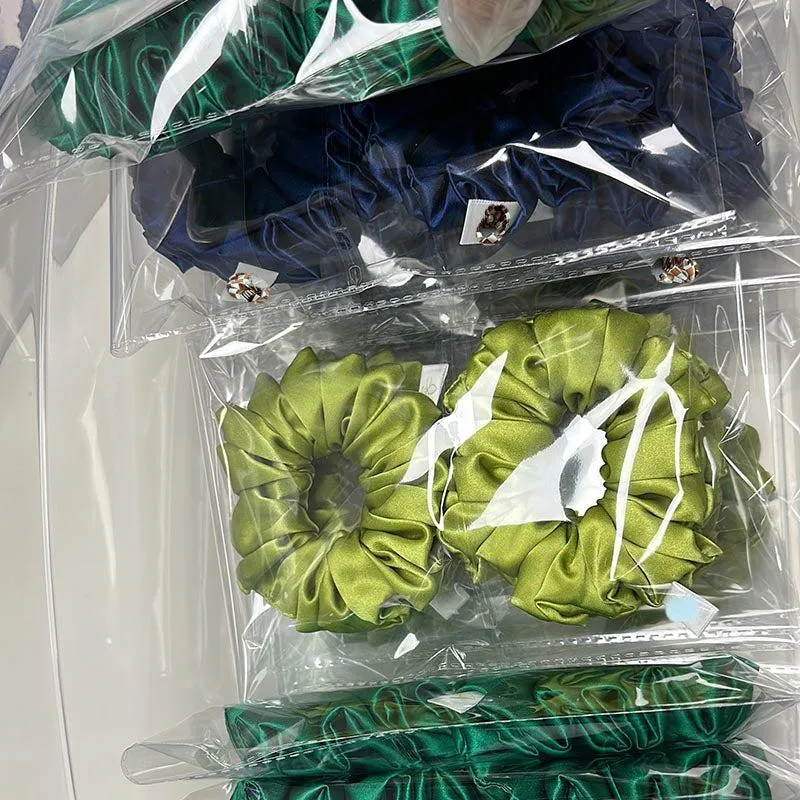 Large Fluffy Silk Scrunchies - custom and wholesale