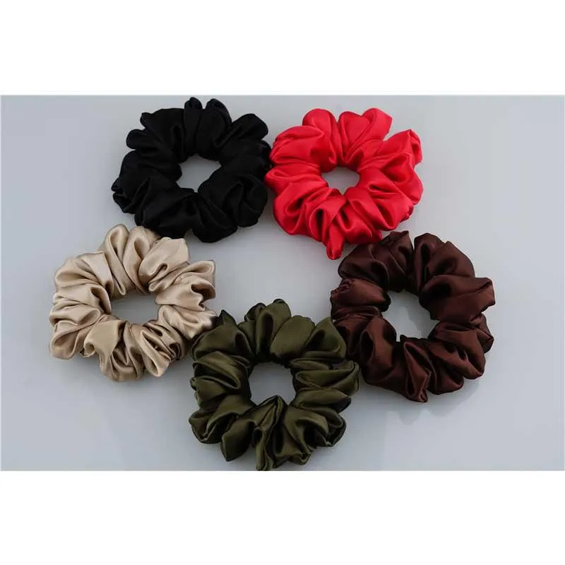 Large Fluffy Silk Scrunchies - custom and wholesale