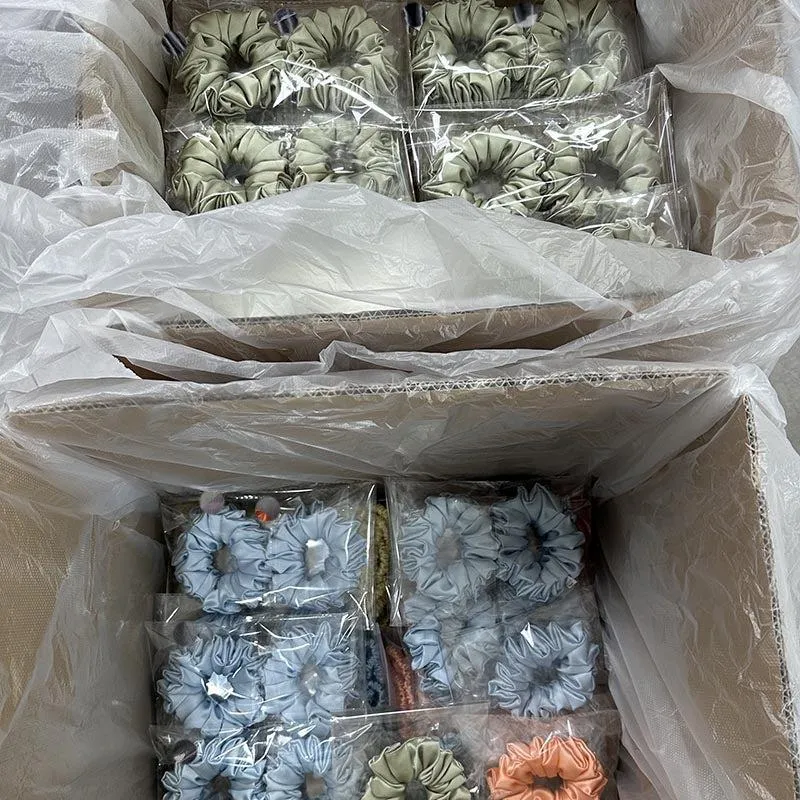 Large Fluffy Silk Scrunchies - custom and wholesale