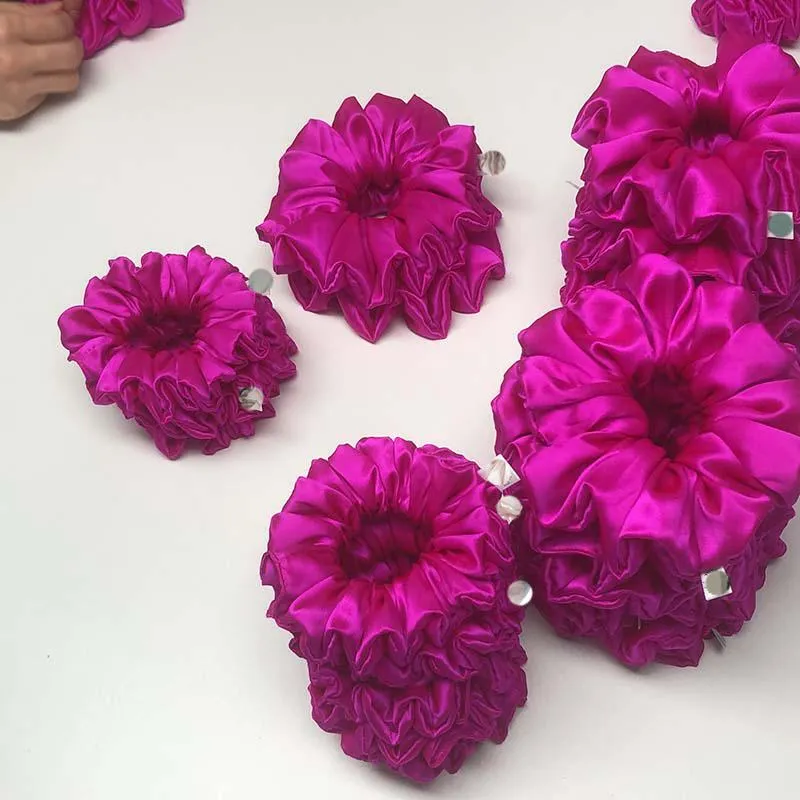 Large Fluffy Silk Scrunchies - custom and wholesale