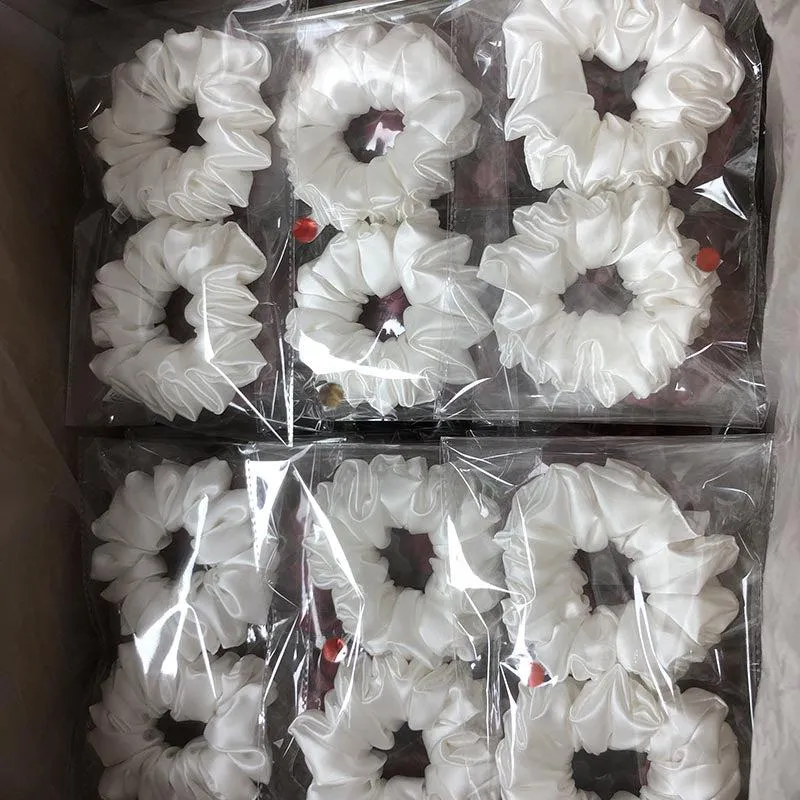 Large Fluffy Silk Scrunchies - custom and wholesale