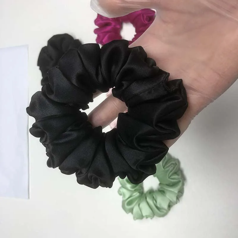 Large Fluffy Silk Scrunchies - custom and wholesale