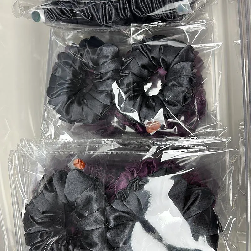 Large Fluffy Silk Scrunchies - custom and wholesale