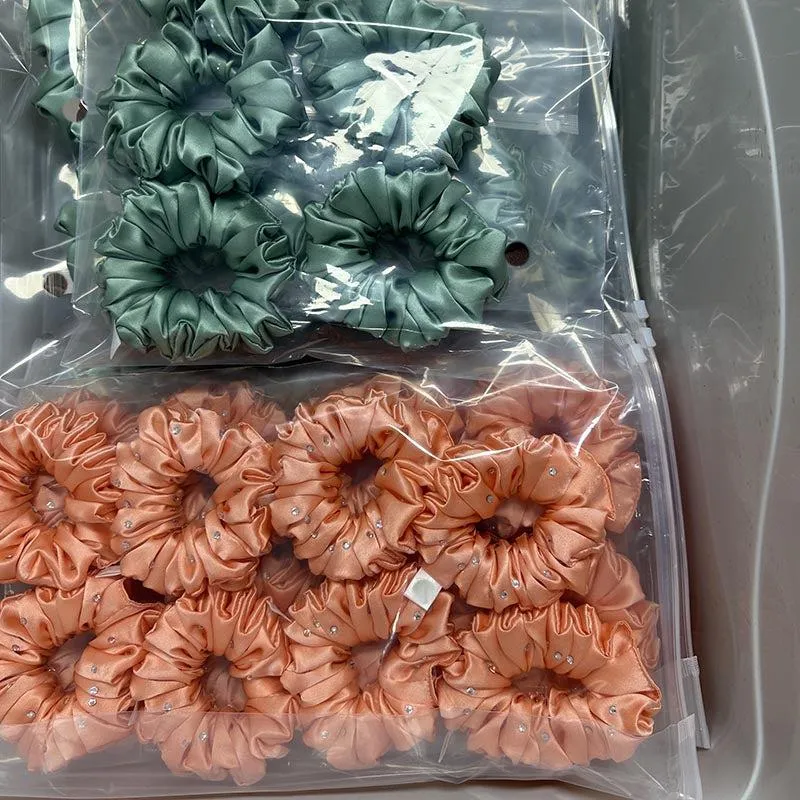 Large Fluffy Silk Scrunchies - custom and wholesale