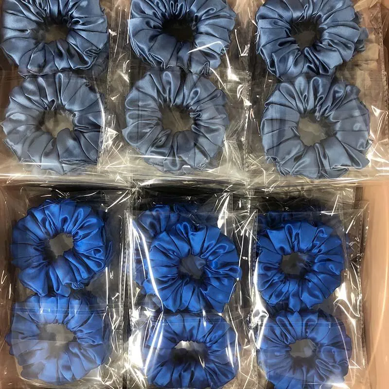 Large Fluffy Silk Scrunchies - custom and wholesale