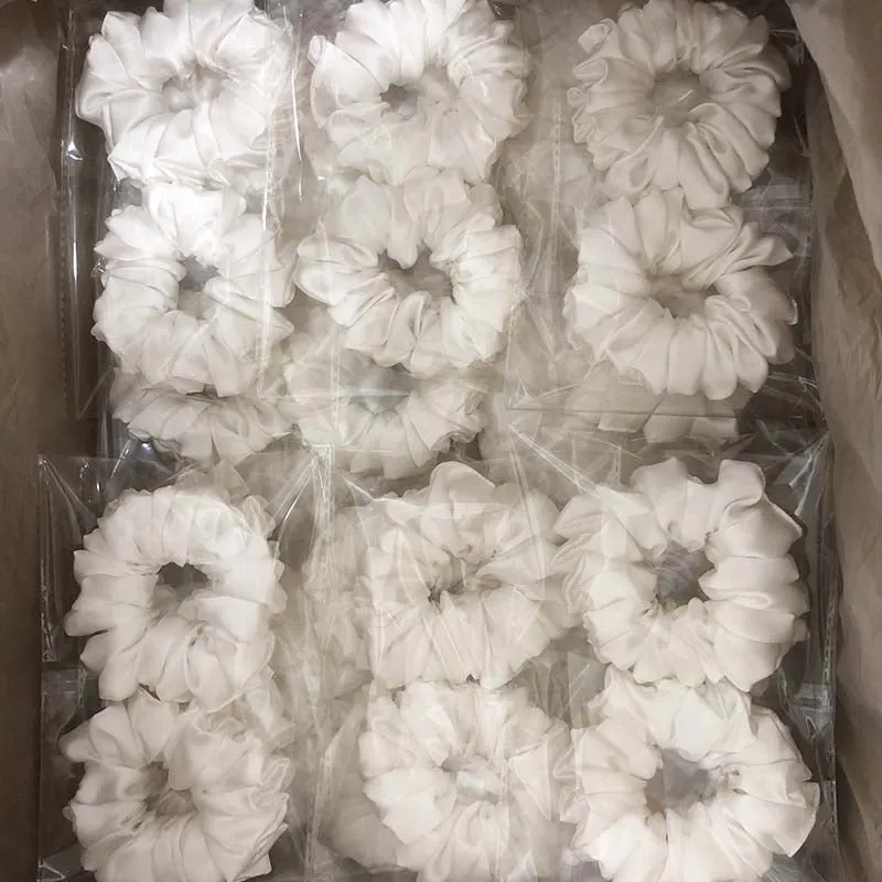 Large Fluffy Silk Scrunchies - custom and wholesale