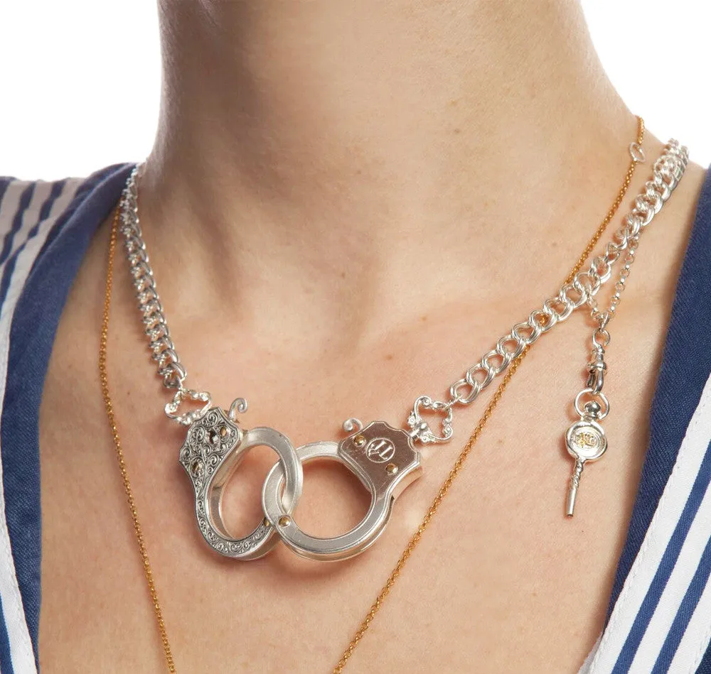Large Functioning Handcuff Necklace