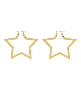 Large Funky Star Hoop Earrings