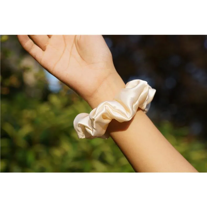 Large Silk Scrunchies Champange
