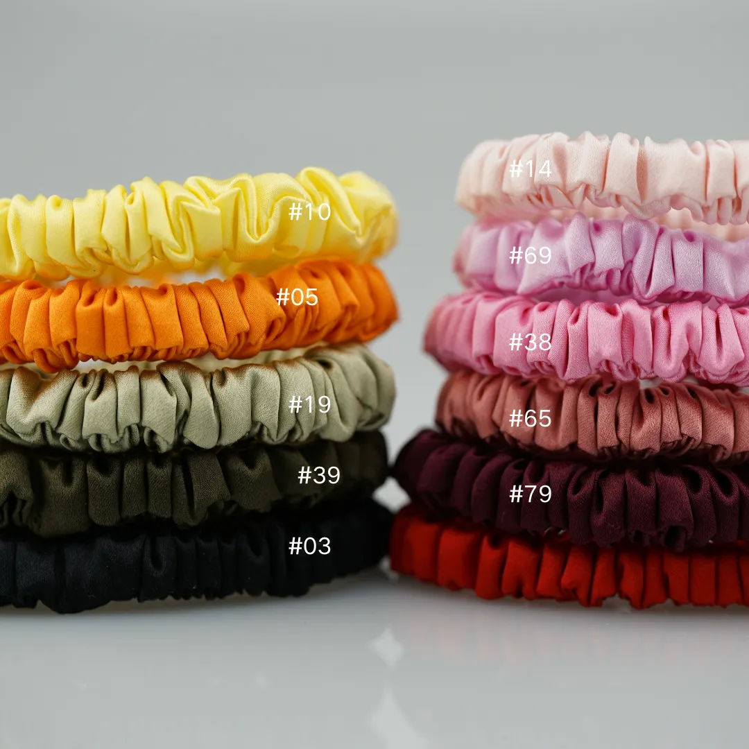 Light Rose Pink silk scrunchies mini